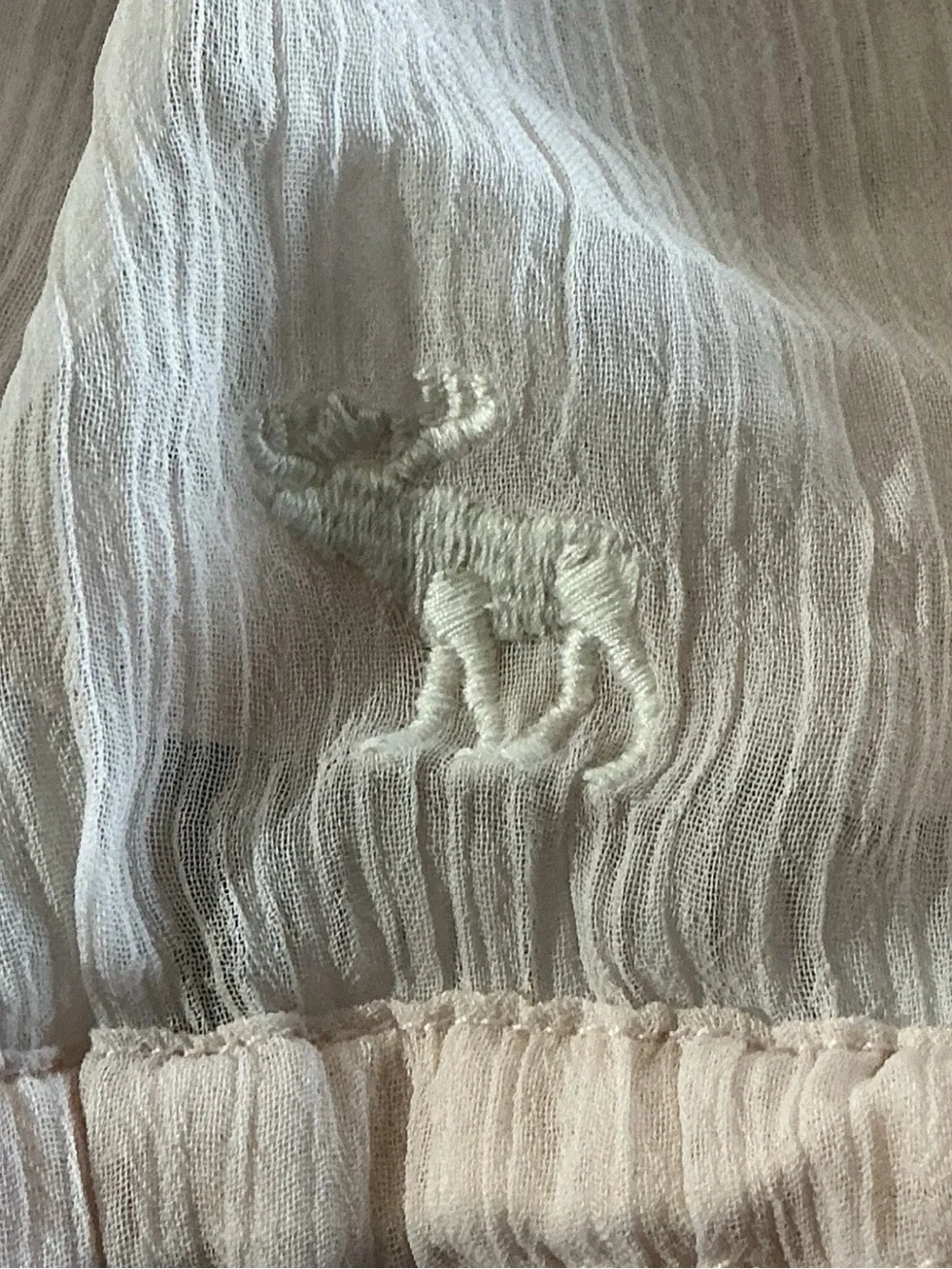 Abercrombie & Fitch Pale Pink Ruffle Front Blouse